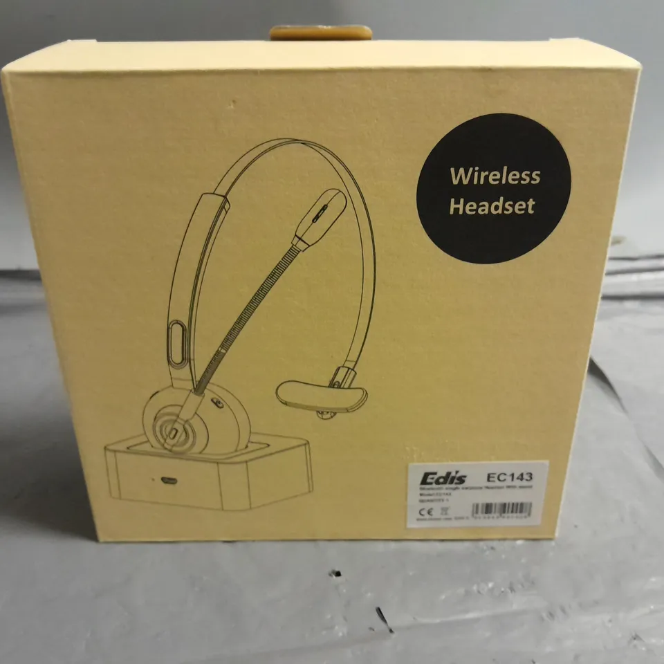 BOXED EDIS BLUETOOTH SINGLE EARPIECE HEADSET WITH STAND