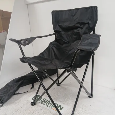 BLACK FOLDING GARDEN CHAIR WITH CARRY BAG