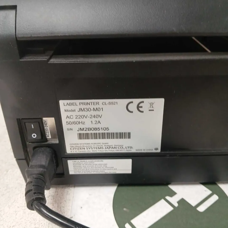 CITIZEN LABEL PRINTER CL-S521, MODEL JM30-M01 – OFFICE EQUIPMENT