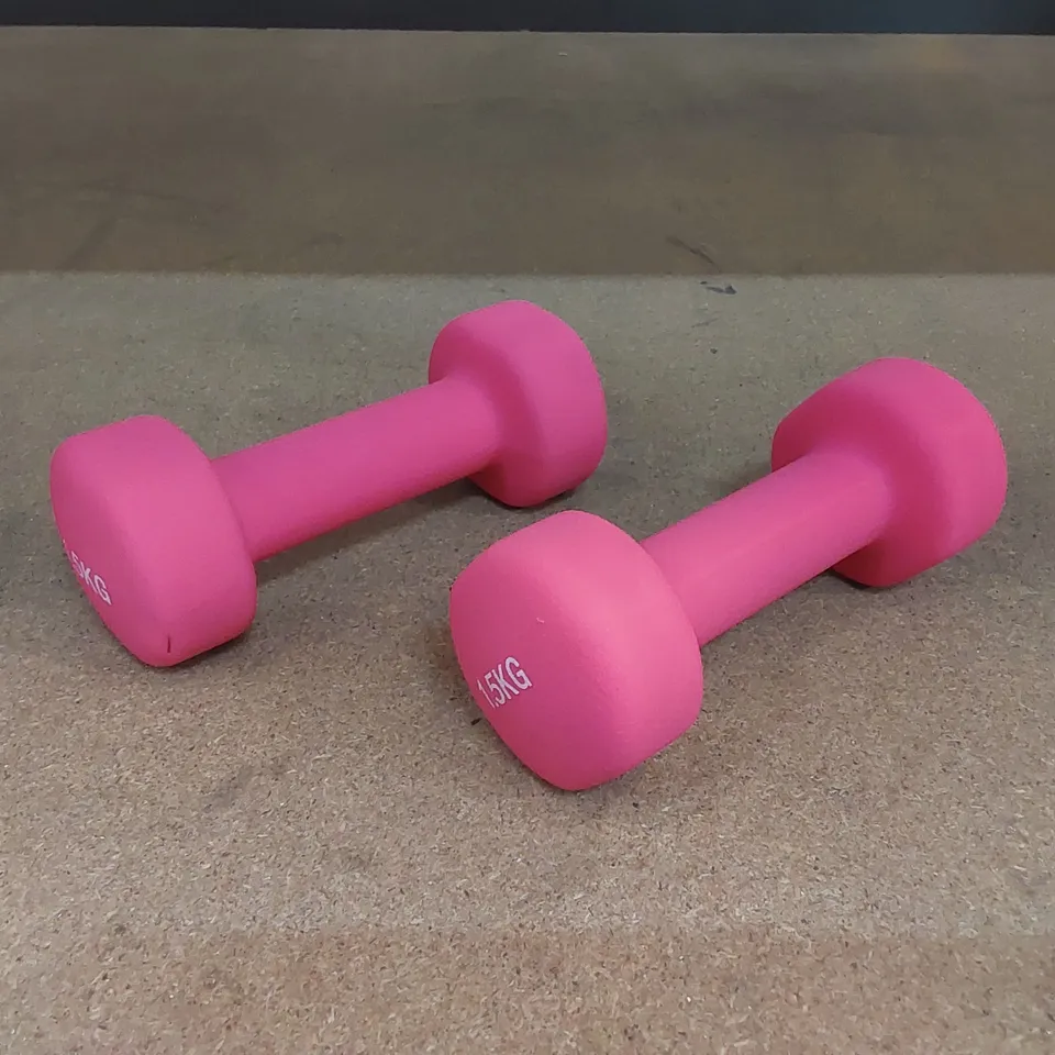 BOXED NEOPRENE DUMBBELLS - PINK // 2 X 1.5KG