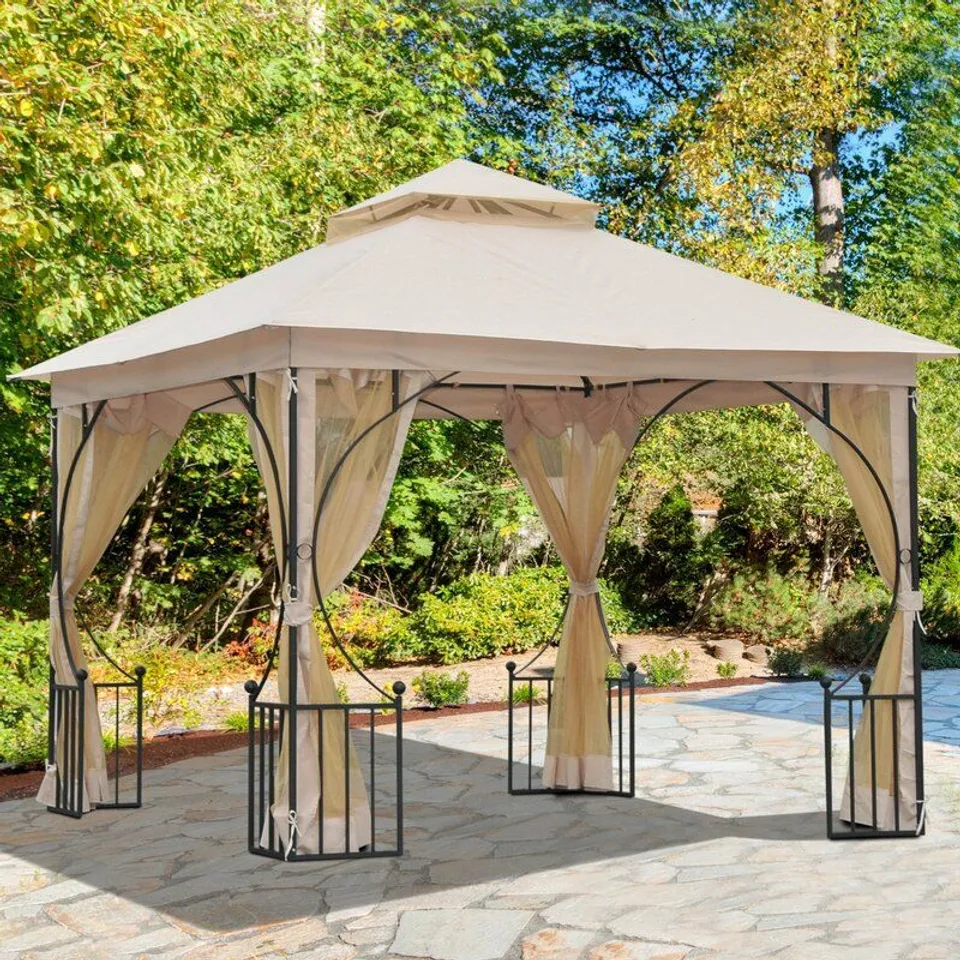 BOXED3M × 3M METAL PATIO GAZEBOO