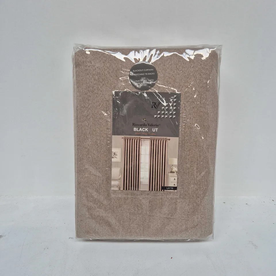 RICCARDO VALERIA BLACKOUT CURTAINS LATTE (90"x90")