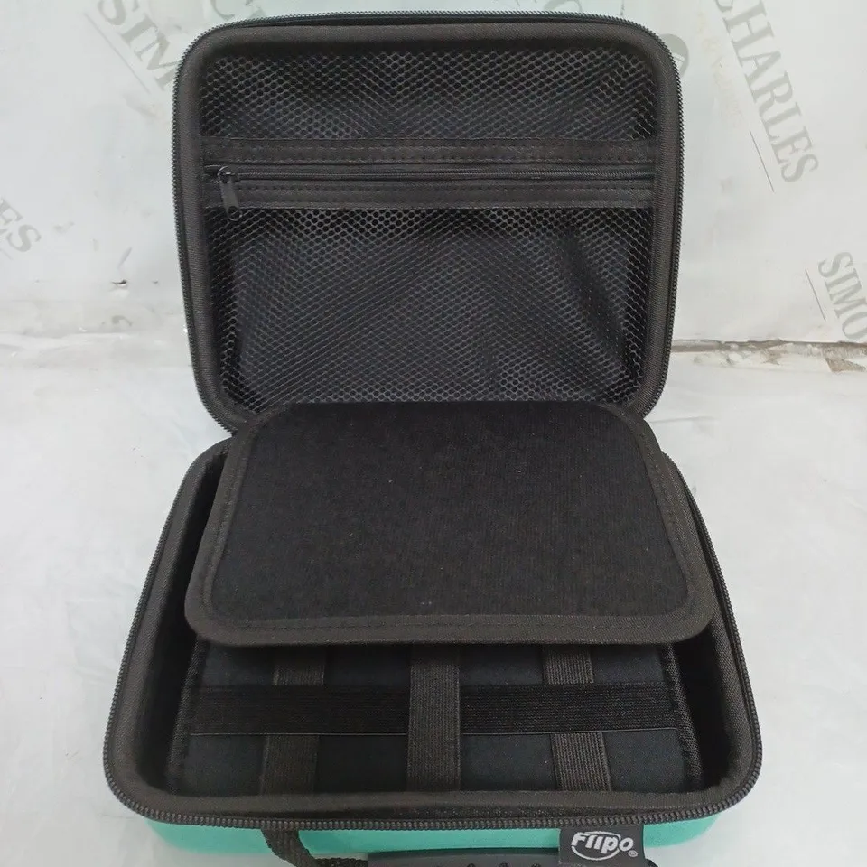 BOXED LOT OF 2 GREEN STORAGE CASES BY FLIPO