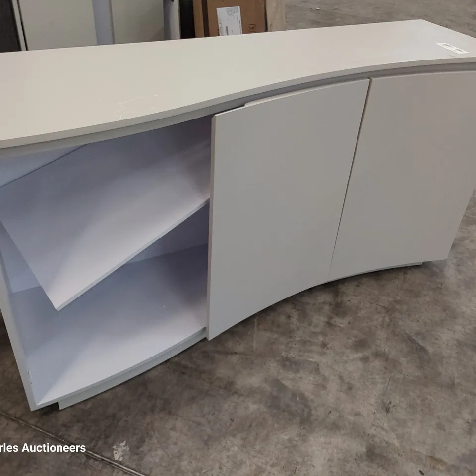 DESIGNER CURVED FRONT SIDEBOARD GREY 