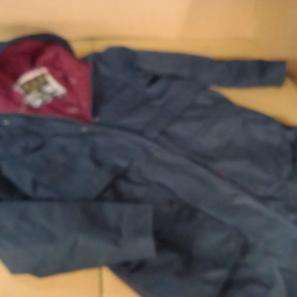 BARBOUR NAVY PARKA COAT - UK 14