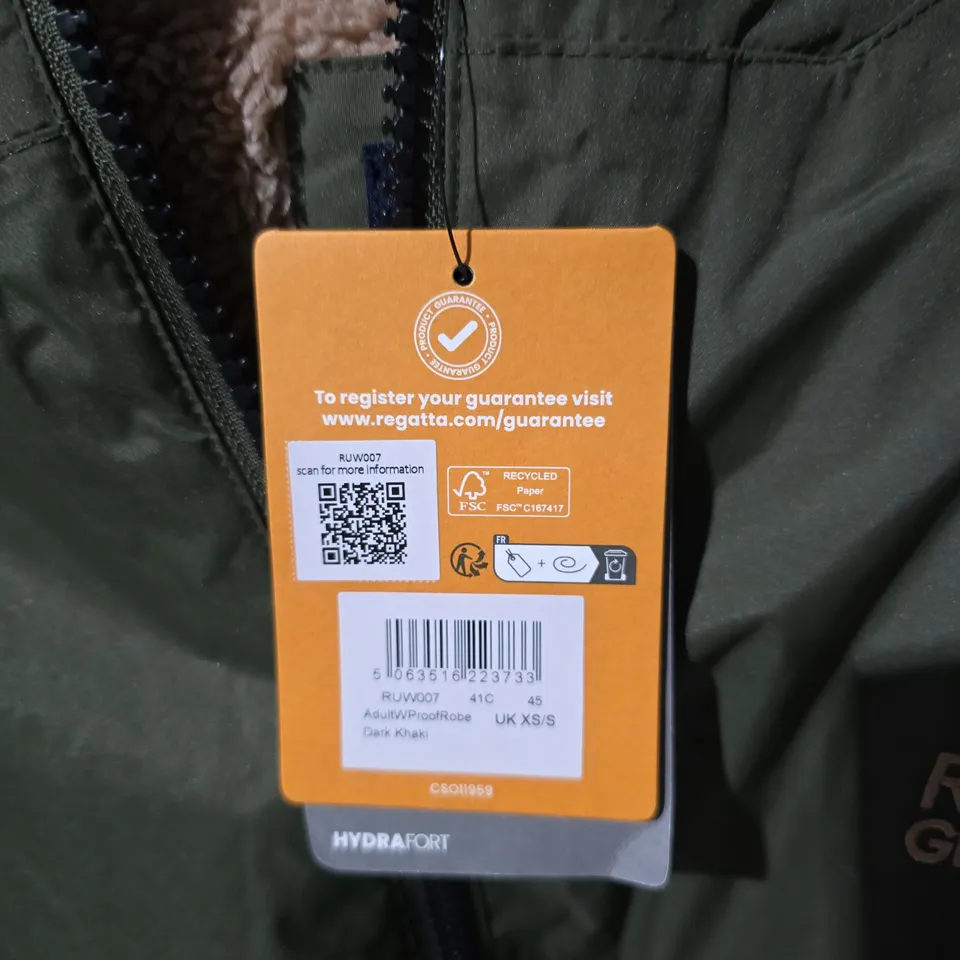 REGATTA GREAT OUTDOORS HYDRAFORT PARKA JACKET – DARK KHAKI, UK XS/S (UNISEX)