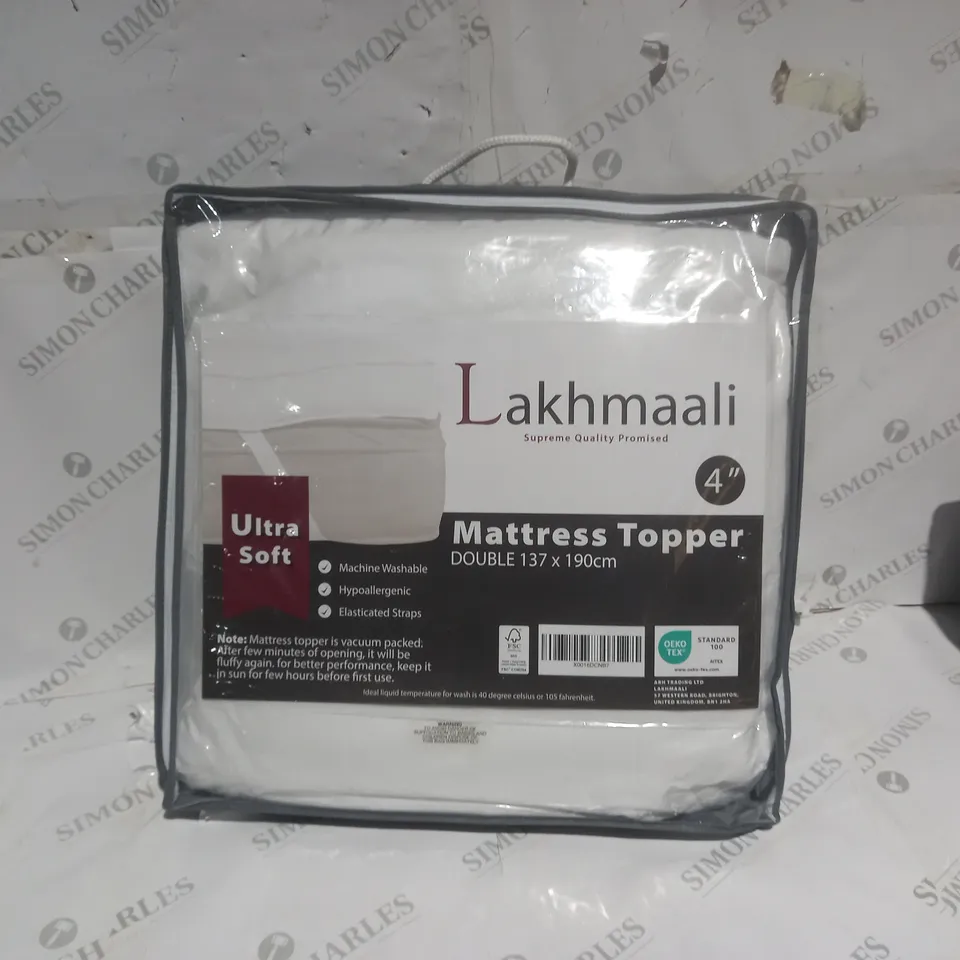 LAKHMAALI ULTRA SOFT MATTRESS TOPPER DOUBLE 137/190CM