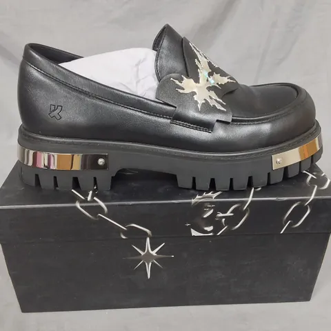 BOXED BRAND NEW KOI MY METAL MENS LOAFERS IN BLACK - UK 8