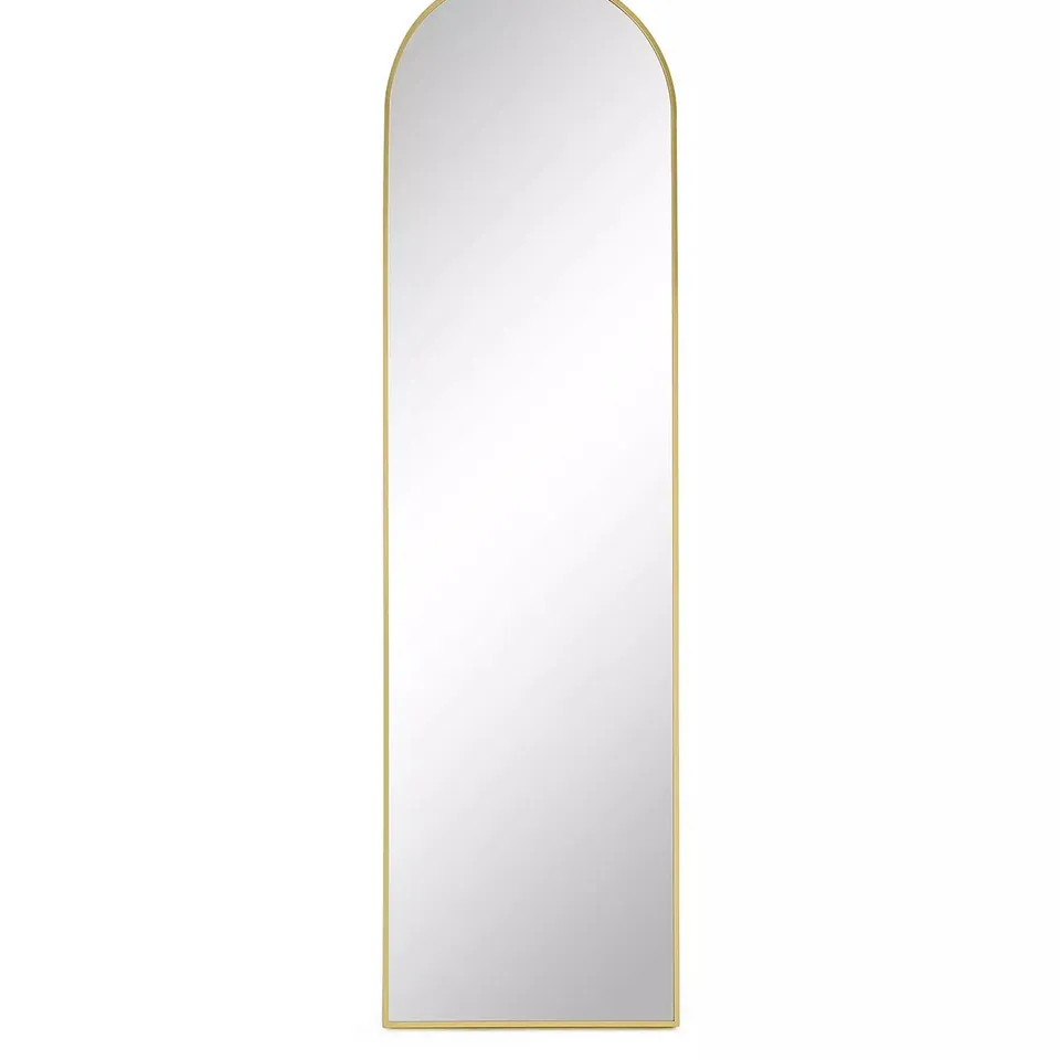 BOXED GOLD ROUNDED STANDING MIRROR 45X160CM - COLLECTION ONLY
