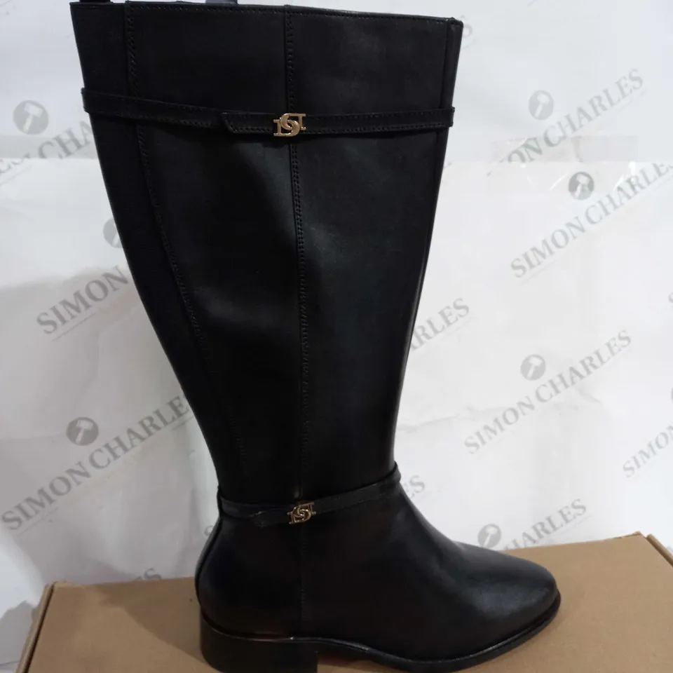 DUNE TAP WIDE BOOT BLACK LEATHER SIZE 6