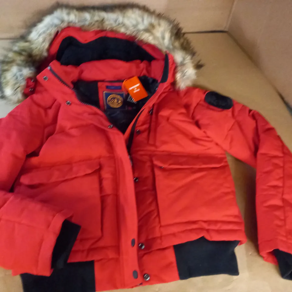 SUPERDRY EVEREST EXPLORER RED COAT - UK M