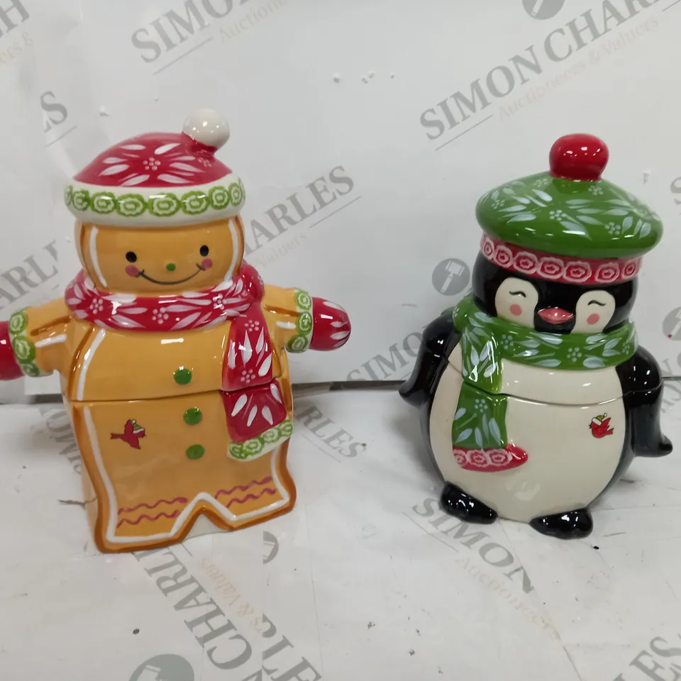 BOXED TEMP-TATIONS 180Z CHRISTMAS JAR GINGERBREAD & SNOWMAN 