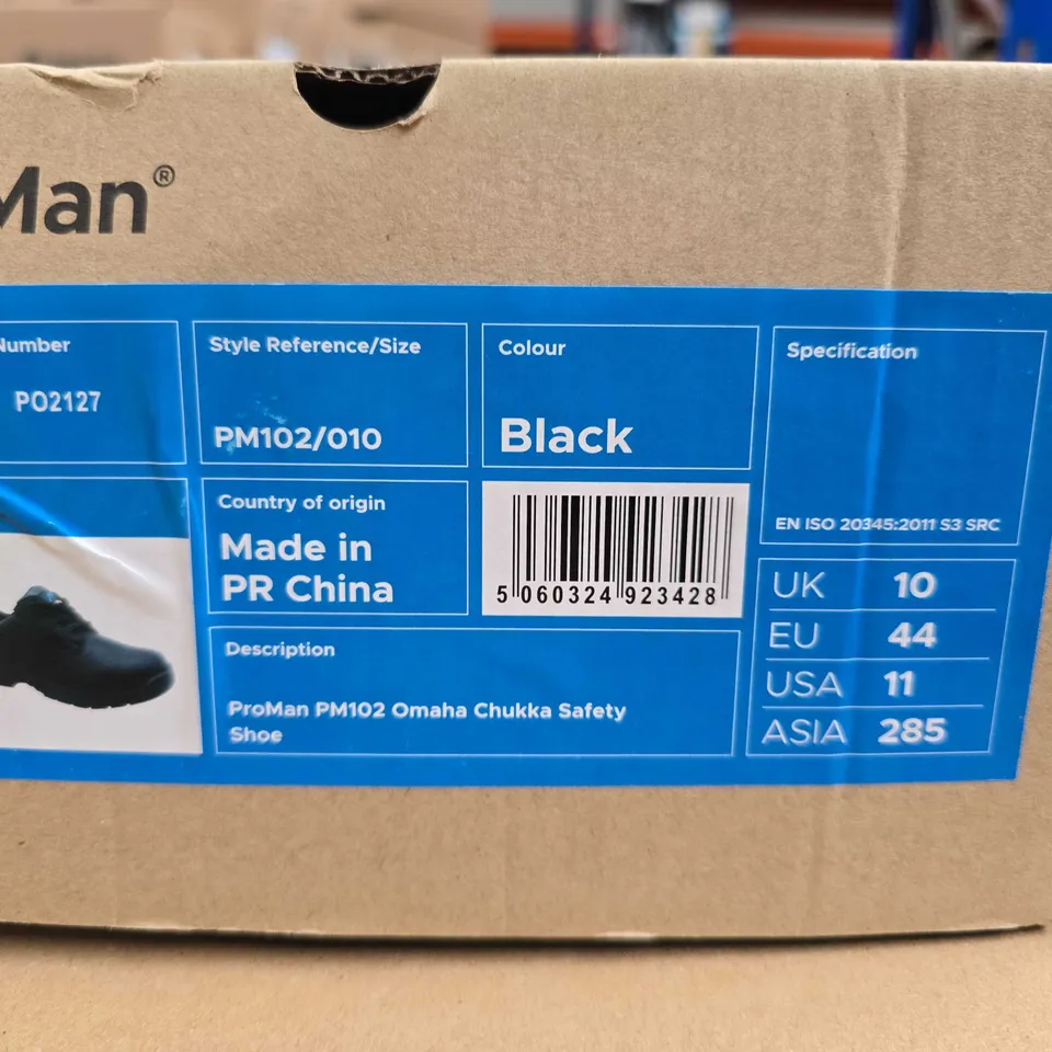 BRAND NEW PAIR OF PROMAN PM102 OMAHA CHUKKA SAFETY SHOES IN BLACK - UK 10