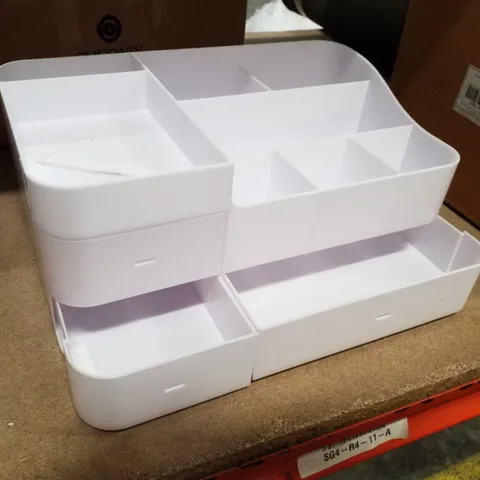 BOXED SMALL WHITE MAKEUP DESKTOP ORGANISER