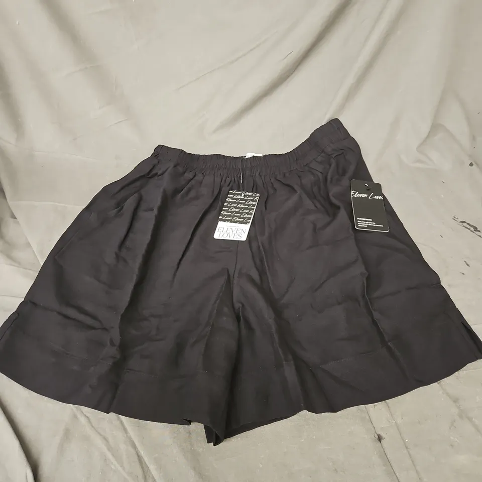 ELEVEN LOVES LOTTIE LINEN SHORT IN BLACK SIZE 10