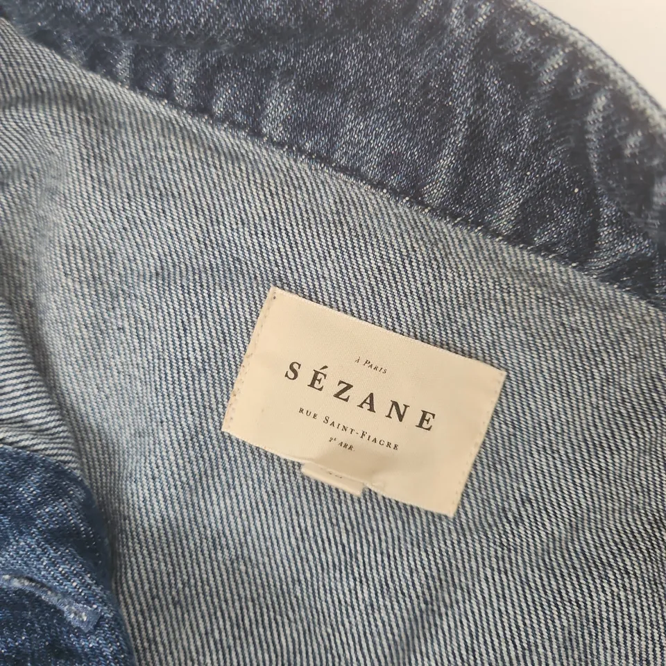 SÉZANE DENIM SHIRT JACKET – BLUE, WOMEN'S CASUAL OUTERWEAR - SIZE 36