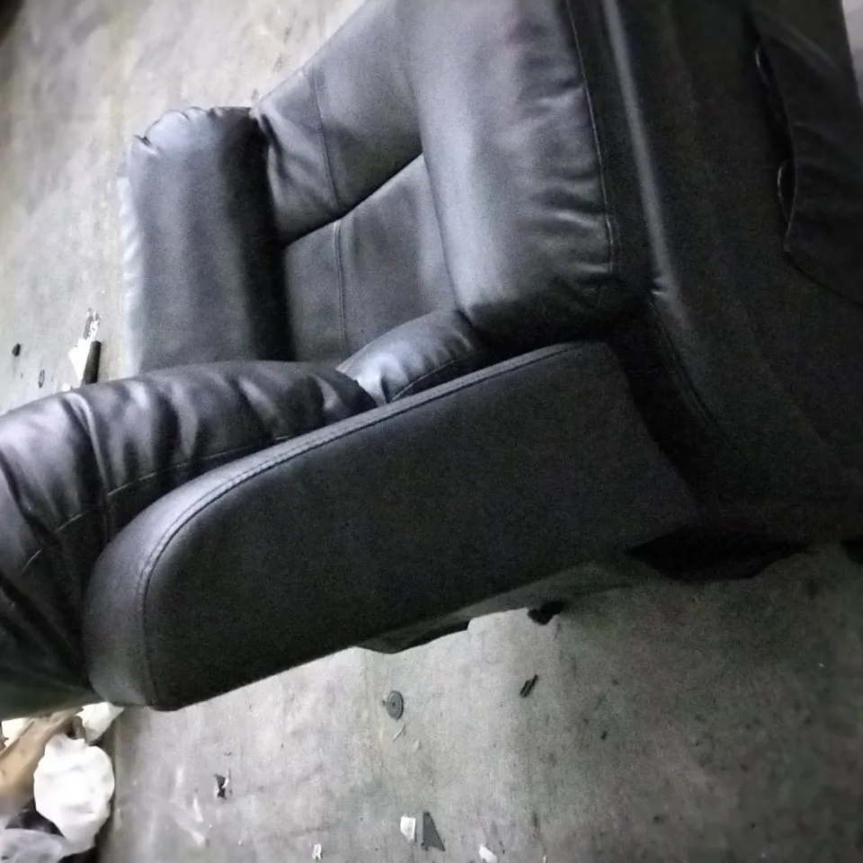 QUALITY DESIGNER DARK BROWN LEATHER POWER RECLINER ARMCHAIR 