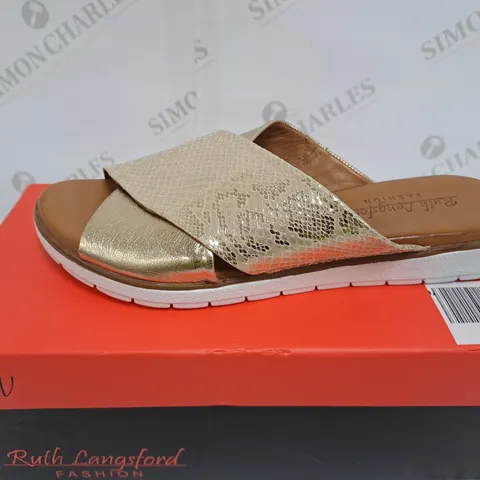 RUTH LANGSFORD FASHION CHAMPAGNE SIZE 6 SANDAL