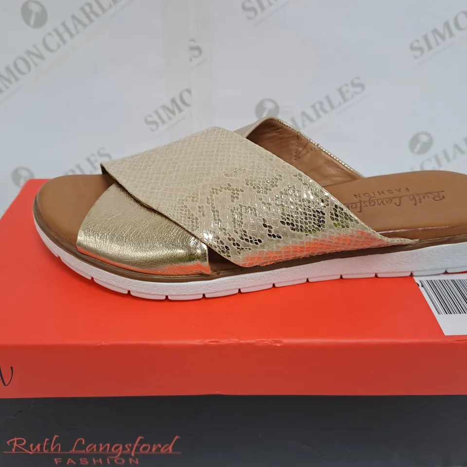 RUTH LANGSFORD FASHION CHAMPAGNE SIZE 6 SANDAL