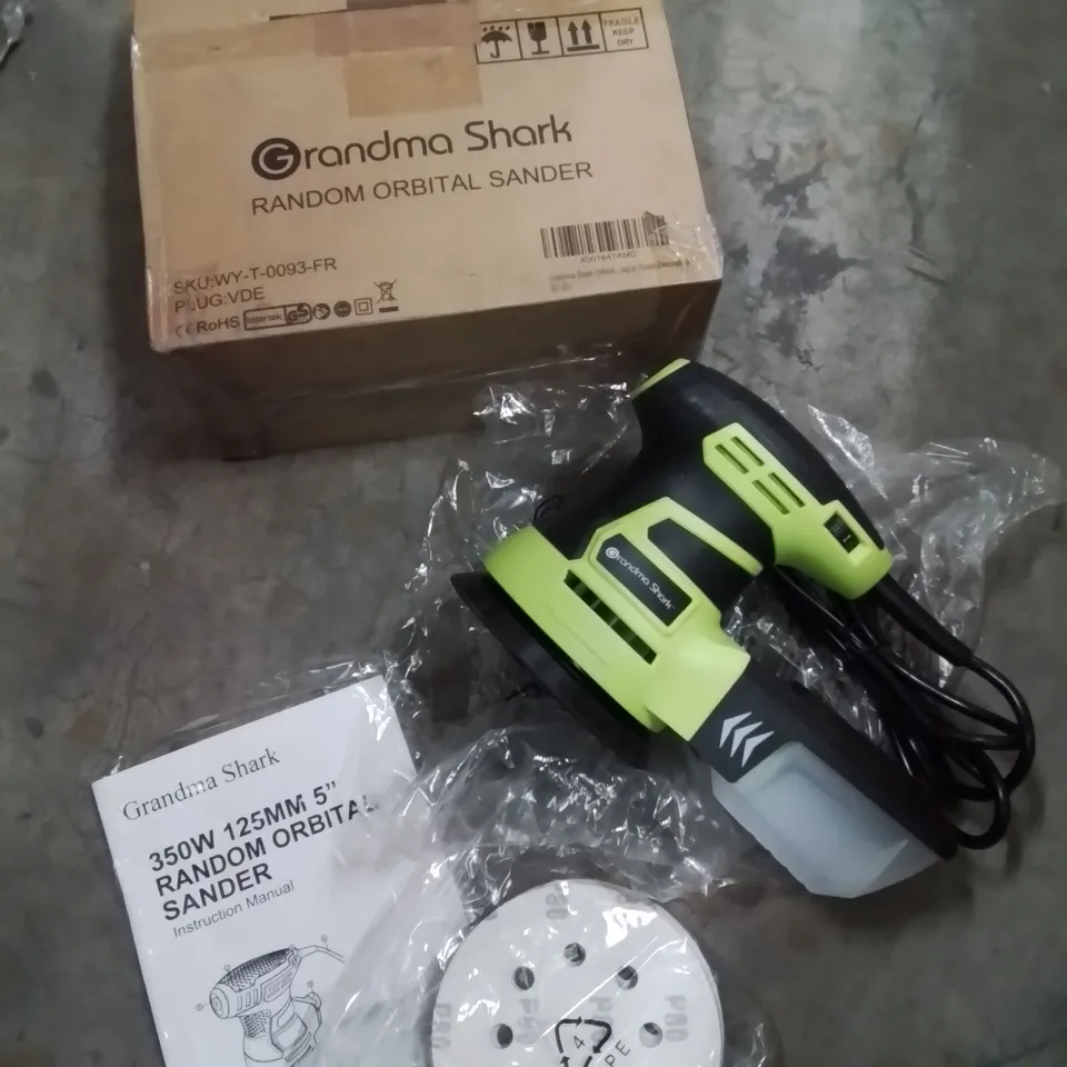BOXED GRANDMA SHARK RANDOM ORBITAL SANDER 