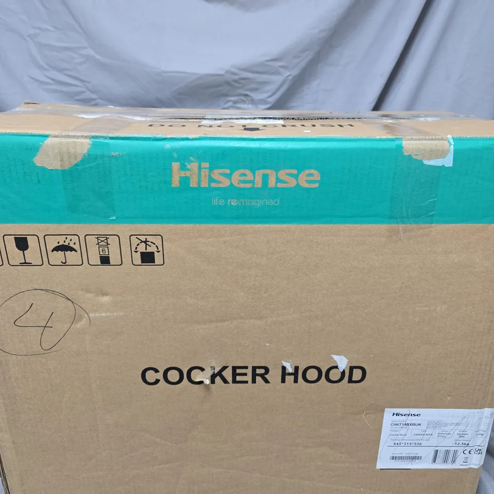 HISENSE CH6T14BXBUK 60CM T-SHAPE COOKER HOOD - STAINLESS STEEL - COLLECTION ONLY 