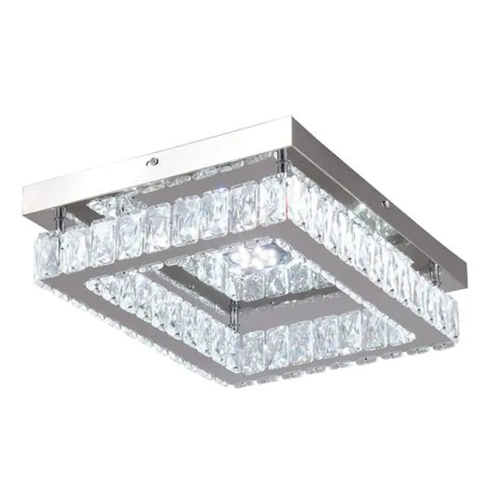 BOXED 25W RECTANGULAR STAINLESS STEEL CRYSTAL CEILING LIGHT