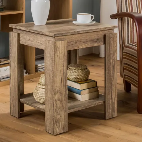BOXED ALLRED SIDE TABLE WITH STORAGE IN CANYON OAK (1 BOX)