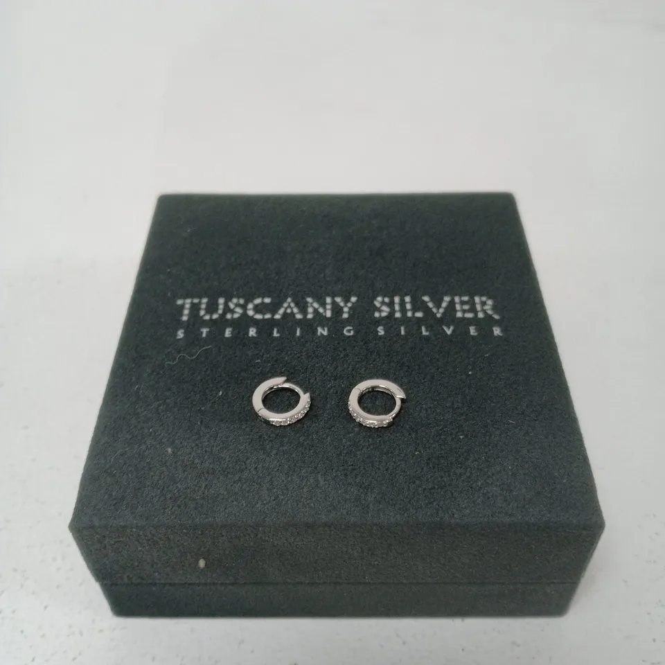 TUSCANY SILVER STERLING SILVER HOOP EARRINGS 
