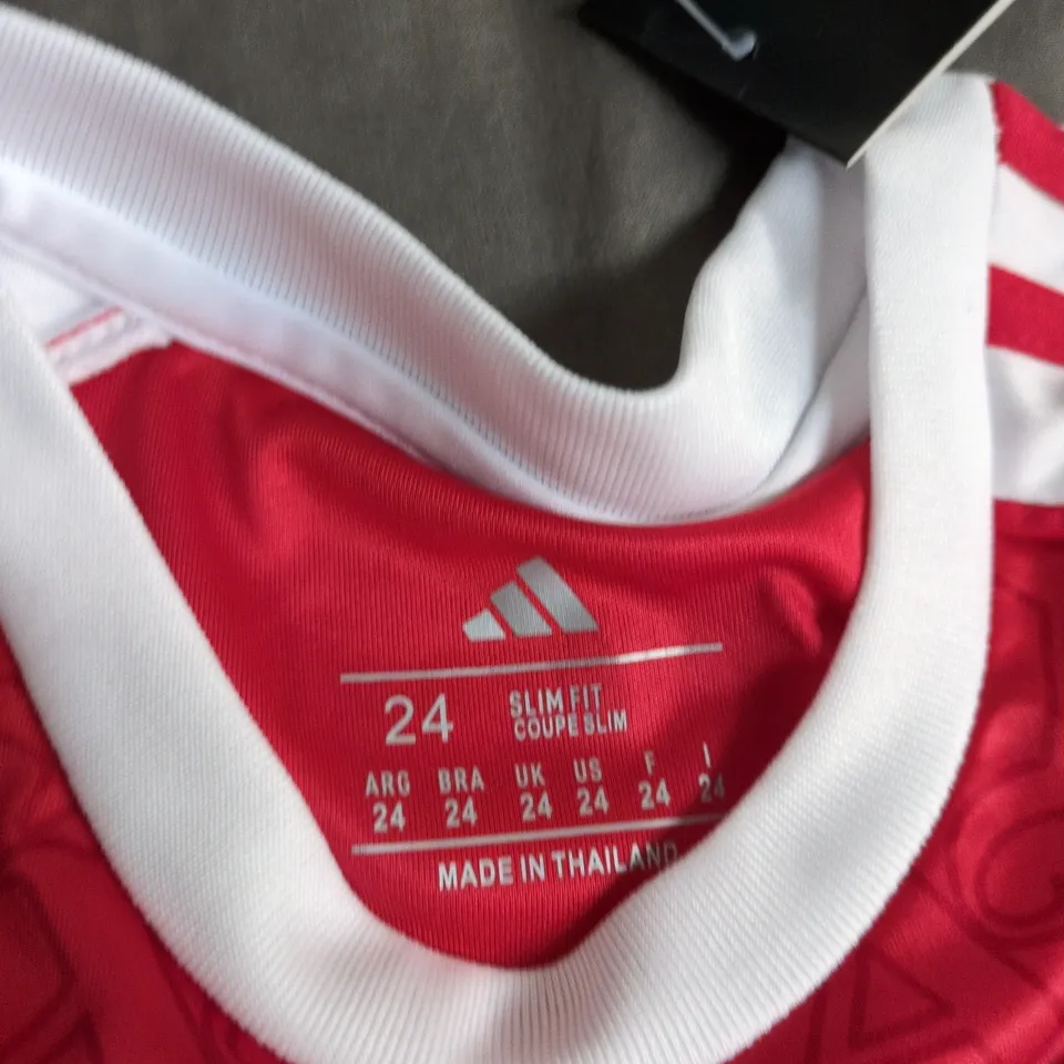 ARSENAL FC KIDS’ FOOTBALL SHIRT – RICE 41 (ADIDAS, EMIRATES FLY BETTER) UK 24