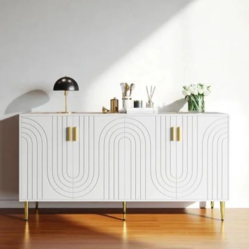 BOXED SIDEBOARD WITH UNIQUE WAVE DESIGN (2 BOXES)