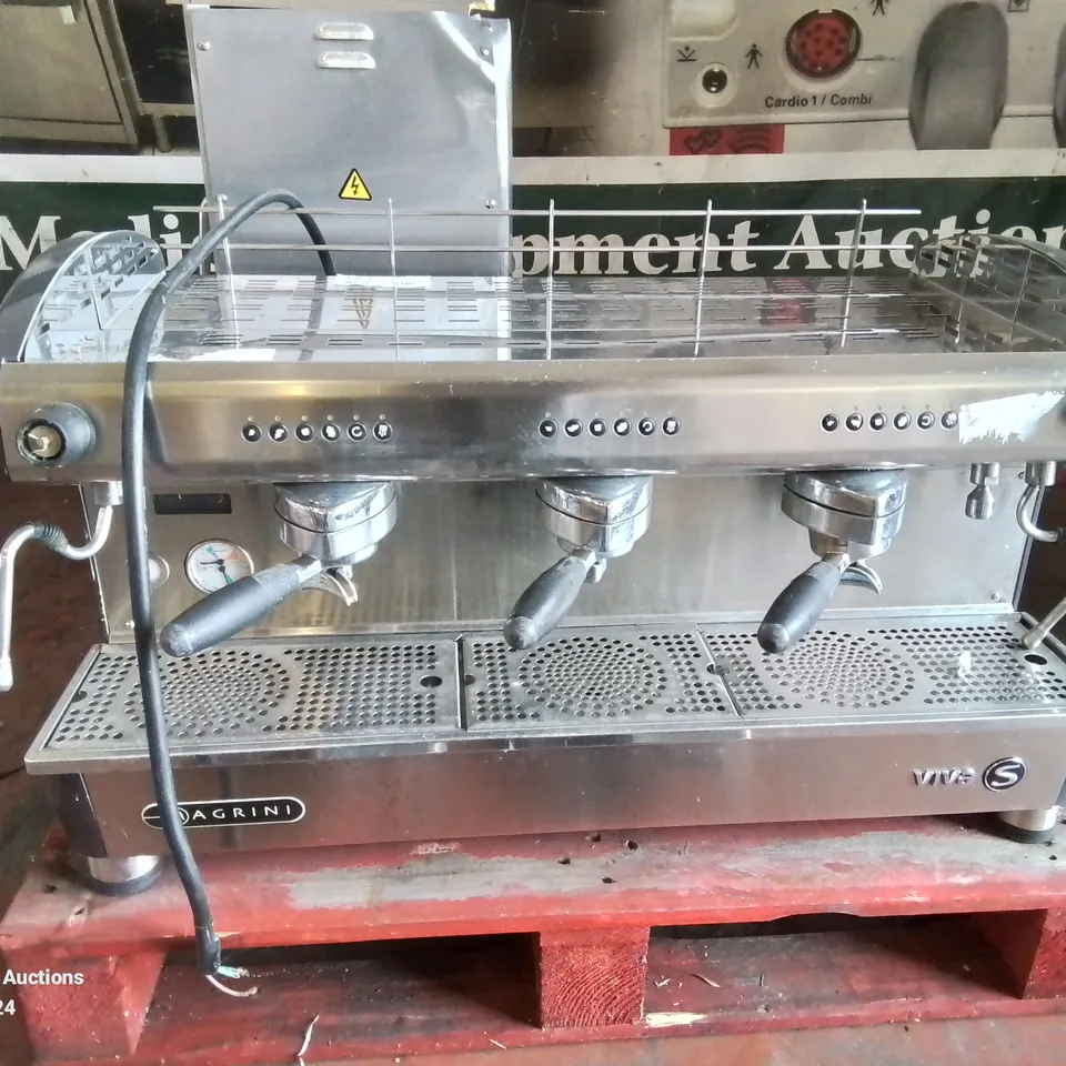 COMMERCIAL STAINLESS STEEL MARGINI VIVA S 3 GROUP COFFEE MACHINE