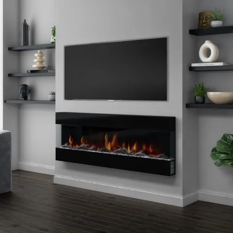 BOXED 60INCH WALL MOUNT ELECTRIC FIREPLACE - BLACK