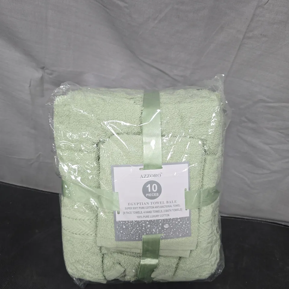 AZZORO EGYPTIAN TOWEL BALE – 10 PIECES, MINT GREEN