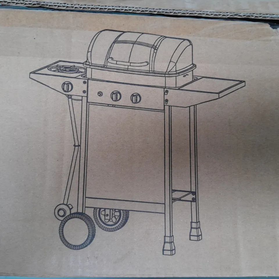 2 GAS BURNING BBQ WITH SIDE BURNER