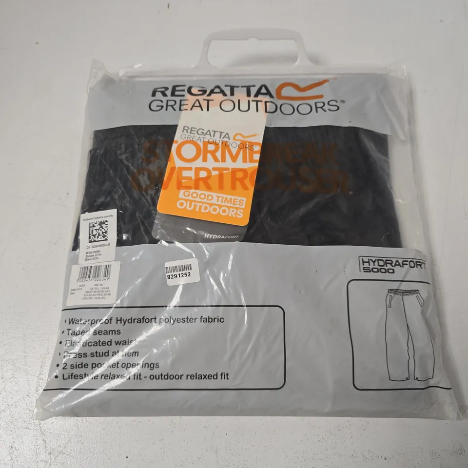 REGATTA GREAT OUTDOORS WATERPROOF TROUSERS BLACK UK - 3XL
