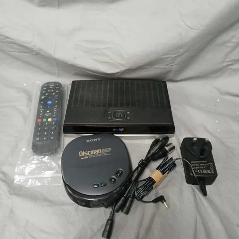 APPROXIMATELY 15 ASSORTED ELECTRICAL PRODUCTS TO INCLUDE WALKMAN PLAYER, AUDIO CABLES, REMOTES ETC 
