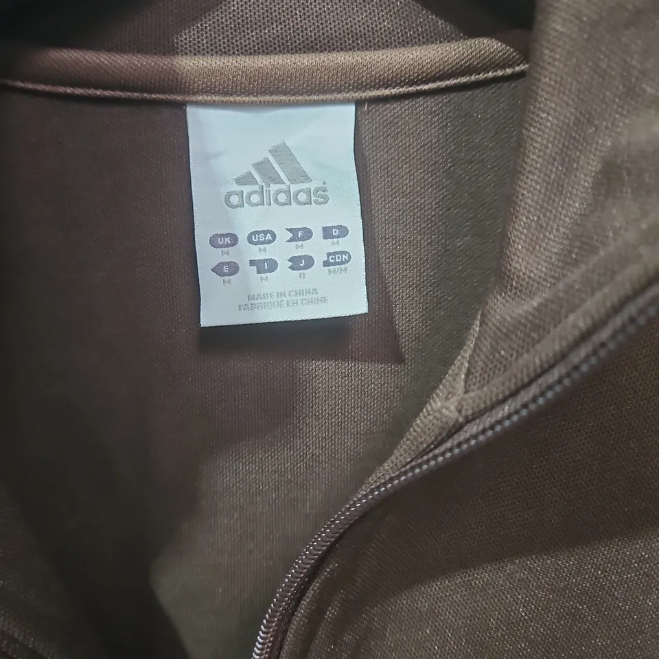 ADIDAS COLOURBLOCK TRACK JACKET – BROWN/BEIGE, UK M, MEN