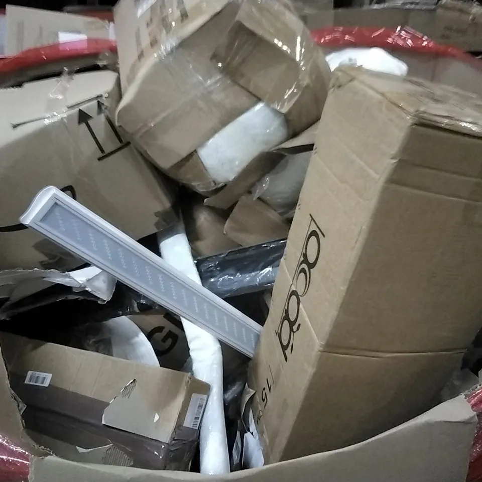 PALLET CONTAINING ASSORTED PRODUCTS INCLUDING SPIN MOP AND BUCKET, TOILET SEAT, STAKE LIGHT, ROLLER BLIND & AIR PURIFIER
