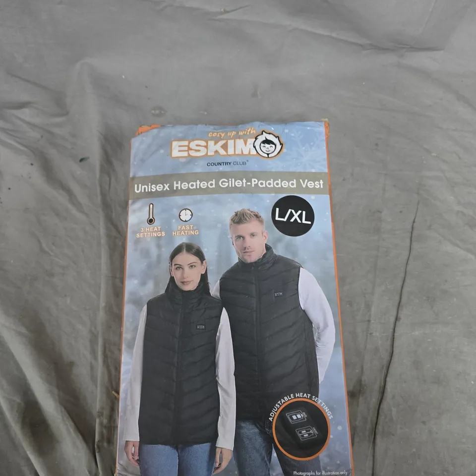 ESKIMO COUNTRY CLUB UNISEX HEATED GILET-PADDED VEST – SIZE L/XL