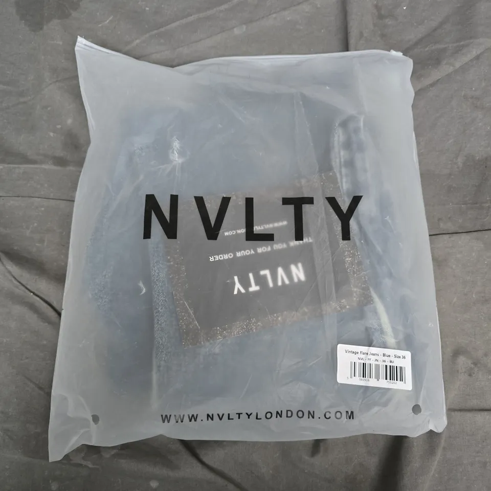 BAGGED NVLTY LONDON VINTAGE FLARE JEANS - BLUE - UK 8 (EU 36)