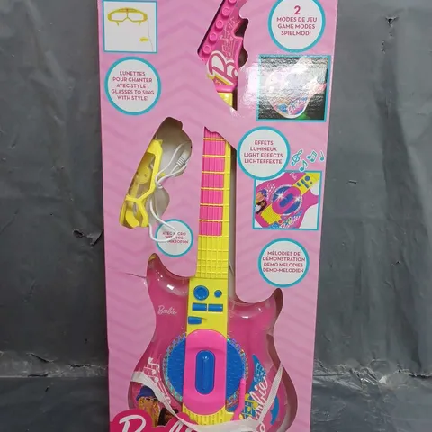 BARBIE ELECTRONIC LIGHTING GUITAR WITH MIC IN GLASSES SHAPE