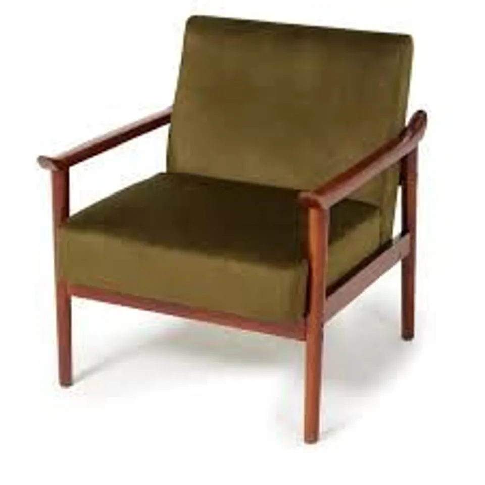 BUNDOEBERRY BY AMANDA HOLDEN VELVET AND WOOD CHAIR