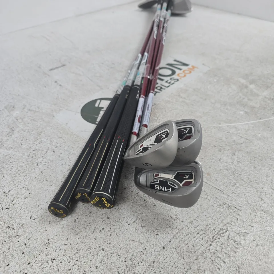 SET OF 8 PING GOLF CLUBS TO INCLUDE 5/7/8 IRON ETC