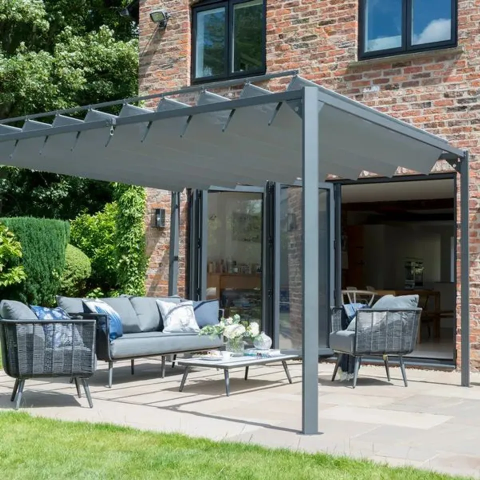 BOXED NORFOLK LEISURE PANDORA LEAF GAZEBO 3x3m (2 BOXES)