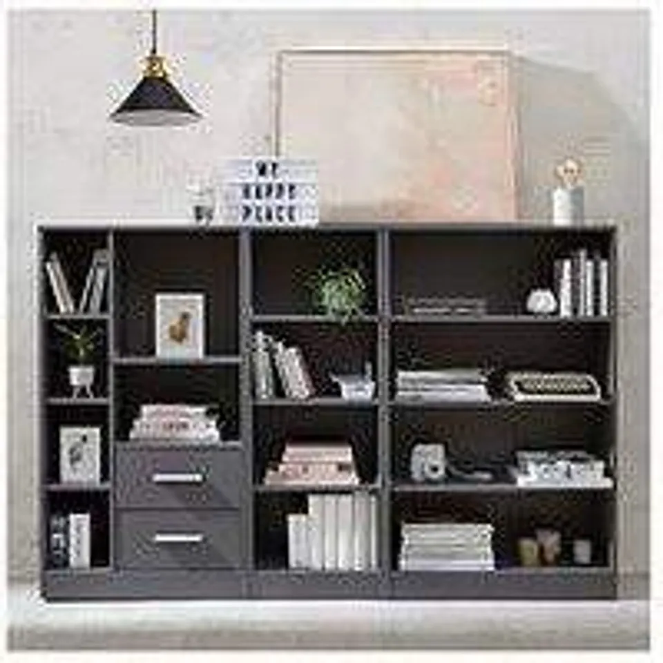 METRO 3 PIECE STORAGE BOOKCASE GREY (1 OF 2 BOXES)