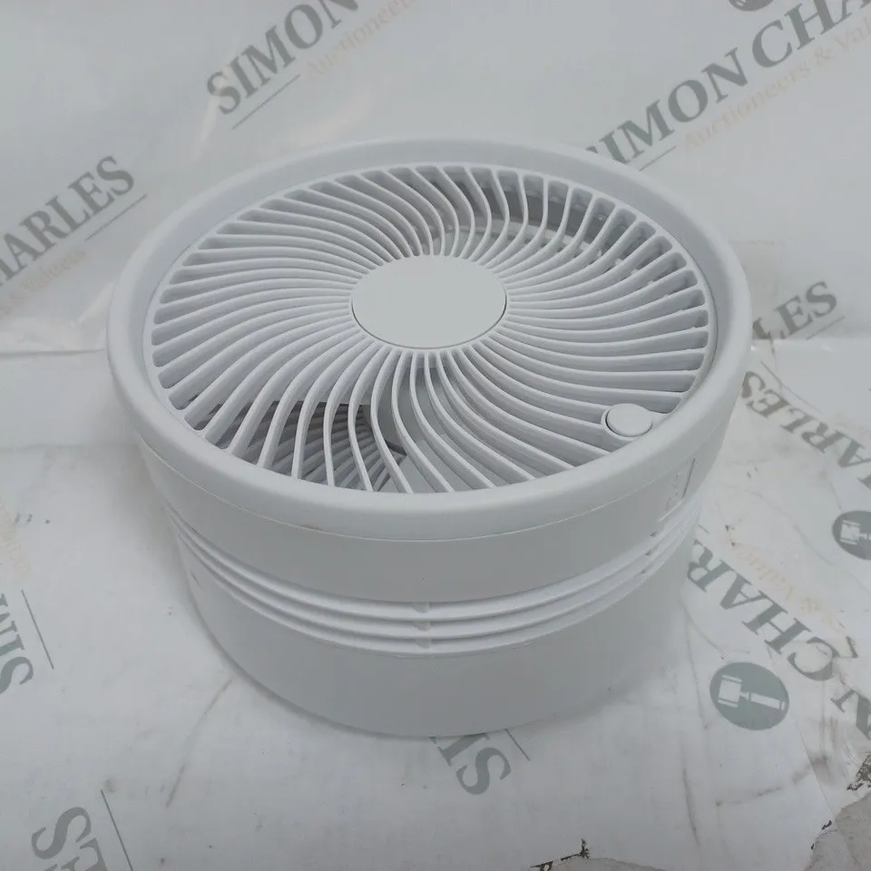 BELL & HOWELL OSCILLATING ADJUSTABLE FOLDING RECHARGEABLE STAND FAN WHITE