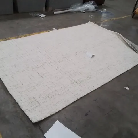 ABSTRACT STRIPED RUG IN IVORY AND LIGHT GRAY 274X183CM