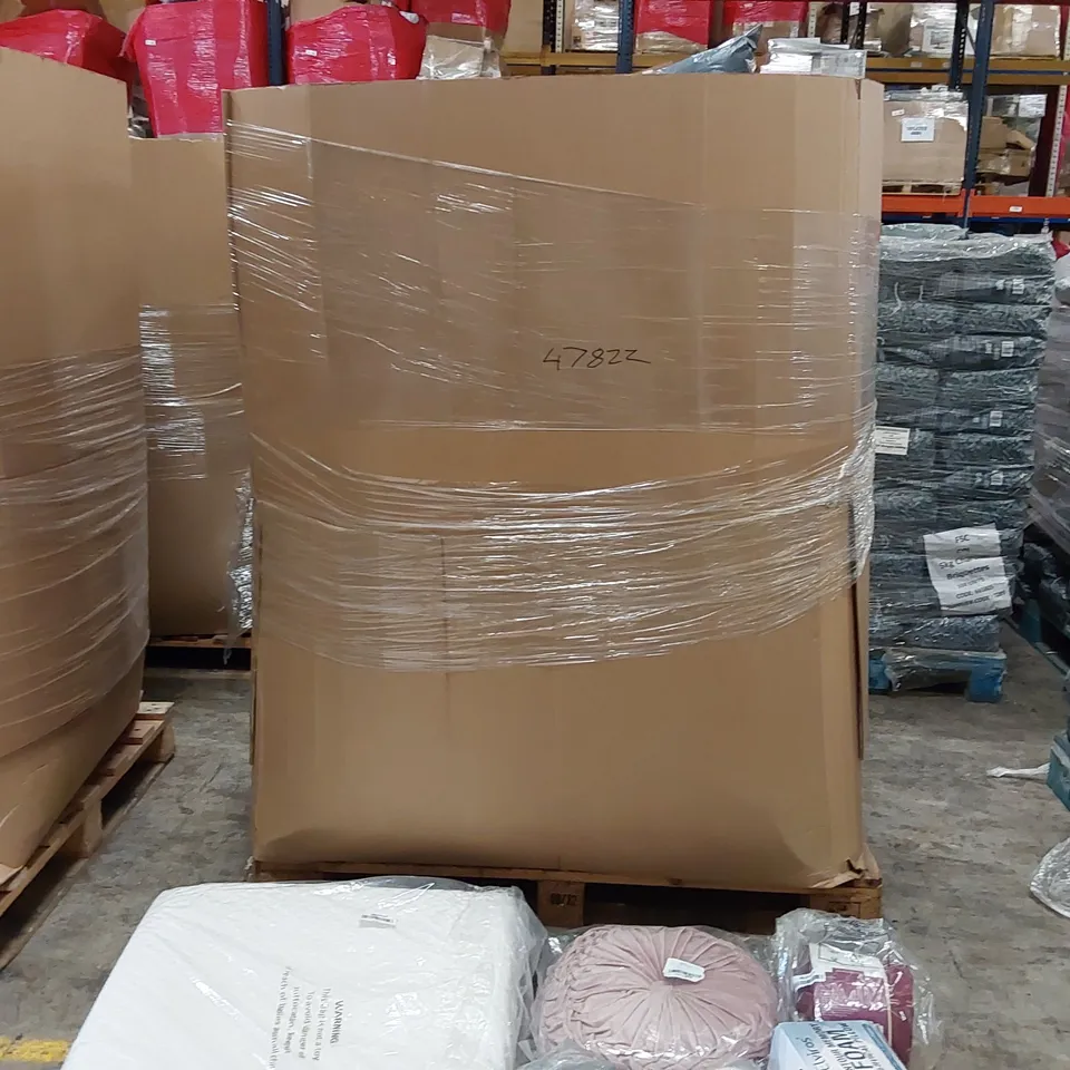 PALLET OF ASSORTED BEDROOM AND COMFORT BASED PRODUCTS TO INCLUDE; PILLOWS, SUPPORT SEAT CUSHIONS AND SIMILARLY RELATED GOODS 