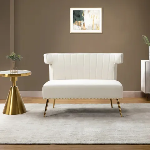 BOXED CADMUS CONTEMPORARY ARMLESS SOFA - IVORY (1 BOX)