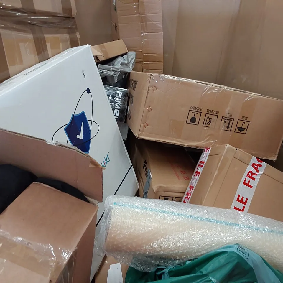 PALLET OF ASSORTED ITEMS INCLUDING: FOOD PROCESSOR, INSECT KILLERS, SAFETY GATE, TOILET SEAT, UMBRELLA 